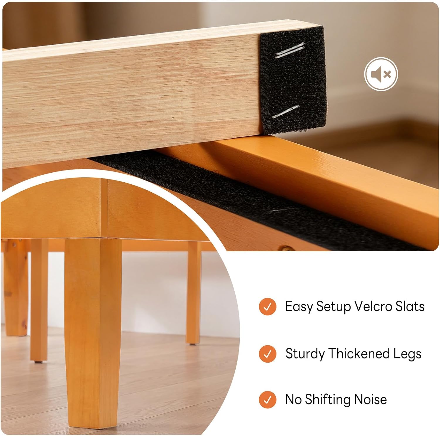 Thumbnail 6 de Sweetcrispy Twin Bed Frame, Natural Pine