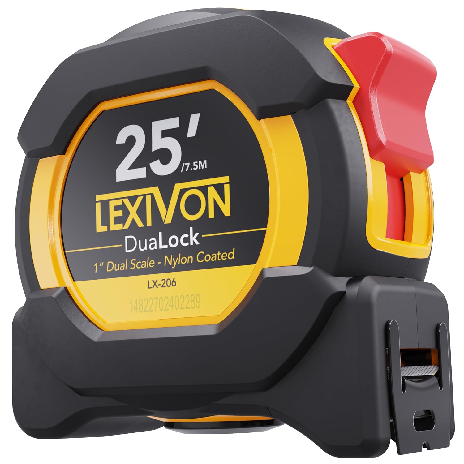 Detalle de LEXIVON LX-206 DuaLock Tape Measure, 25 ft/7.5 m, 1-Inch Blade