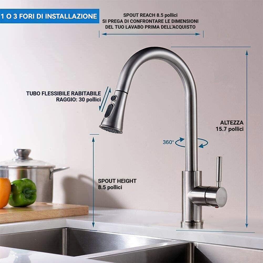 Thumbnail 2 de TEKXDD Rubinetto Lavello Cucina 360°