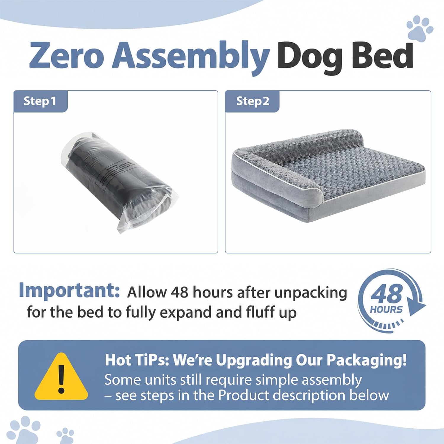 Detalle 1 de BFPETHOME Orthopedic Dog Bed, Egg-Crate Foam, Washable Waterproof Cover