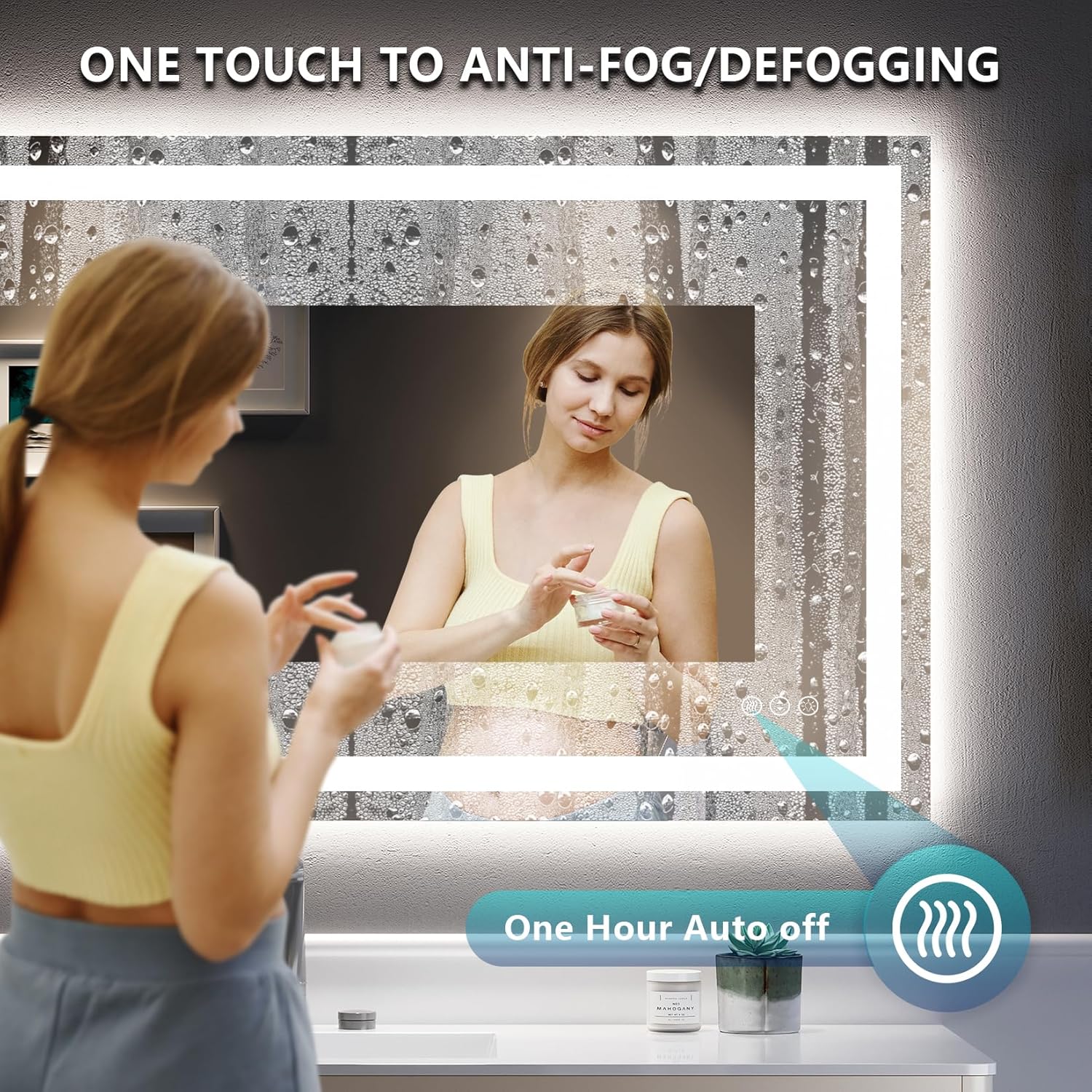 Thumbnail 4 de YEELAIT 36x30 Inch LED Bathroom Mirror with Front & Backlit Dimmable Lights (Anti-Fog, IP54, Shatter-Proof)