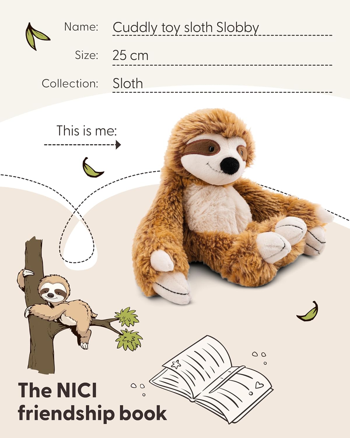 Thumbnail 4 de NICI Slobby 61213 – pluszowy leniwiec 25 cm z rzepami na rękach