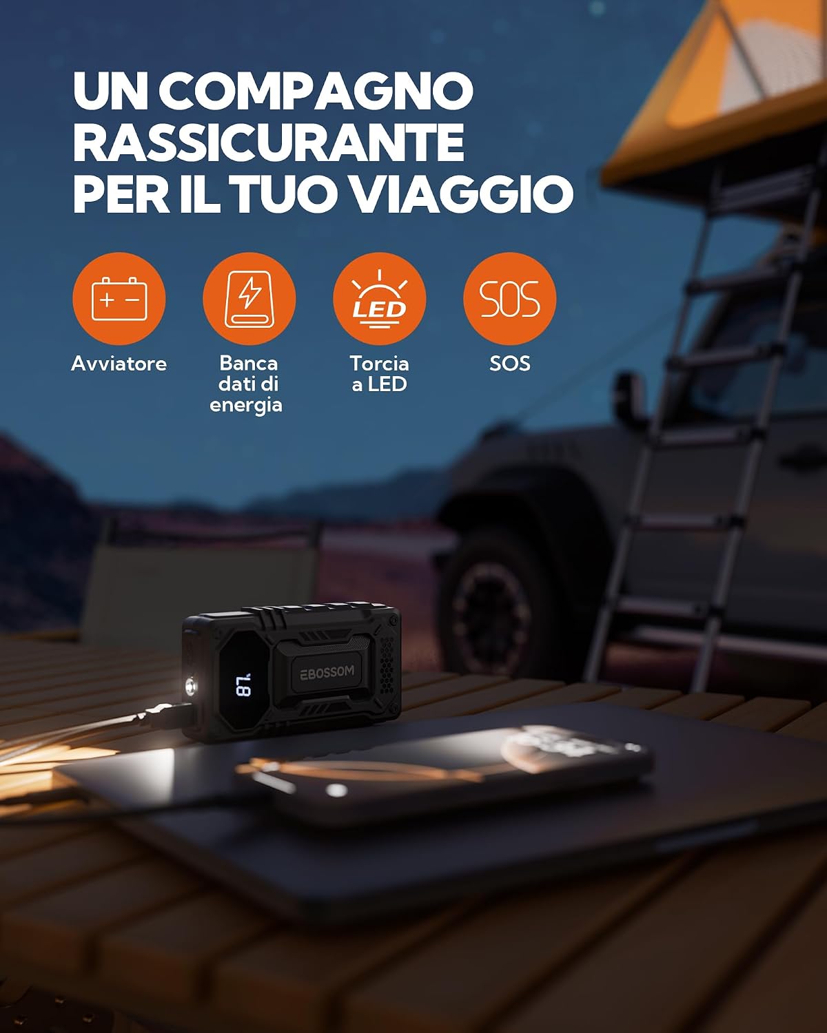 Thumbnail 5 de Booster avviamento auto 12.000 mAh