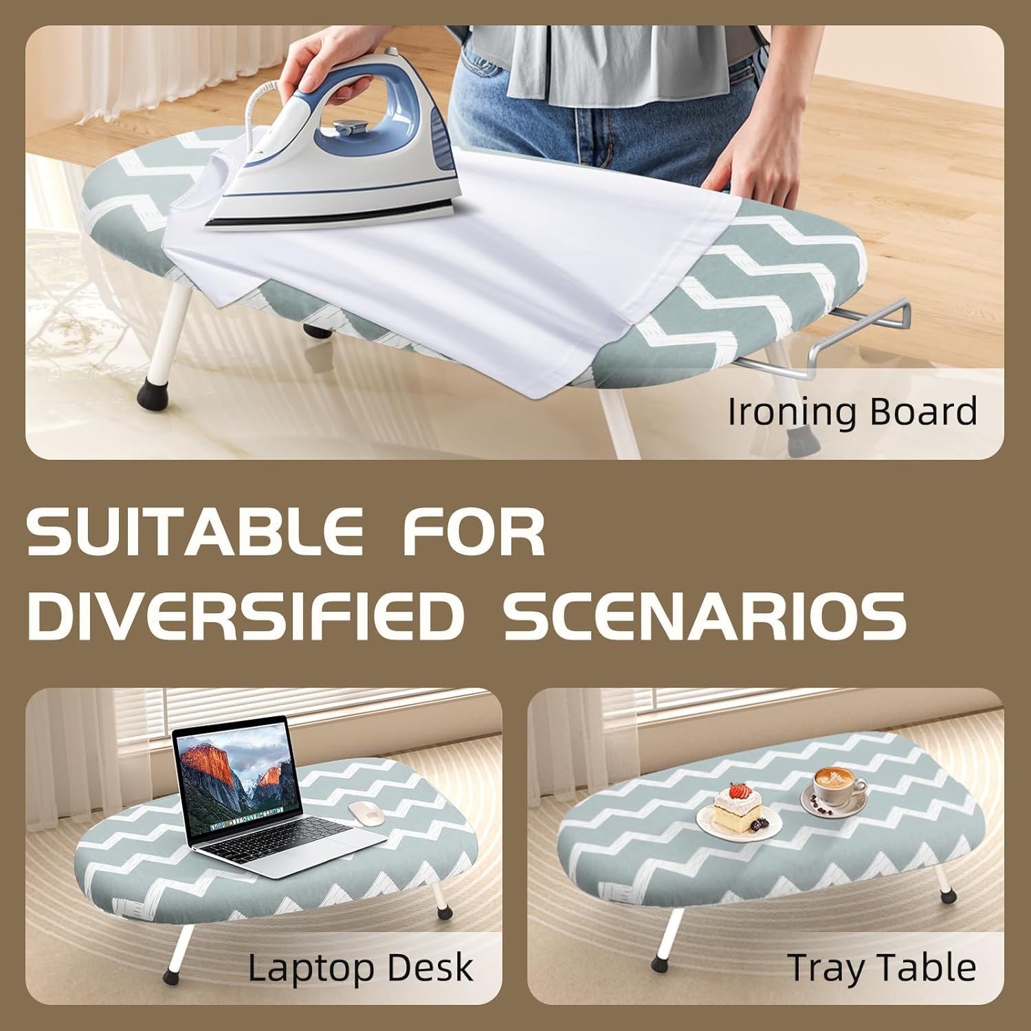 Thumbnail 5 de Mini Tabletop Ironing Board: Compact, Foldable, and Heat-Resistant for Dorms, Apartments, and Travel (Dark Grey)