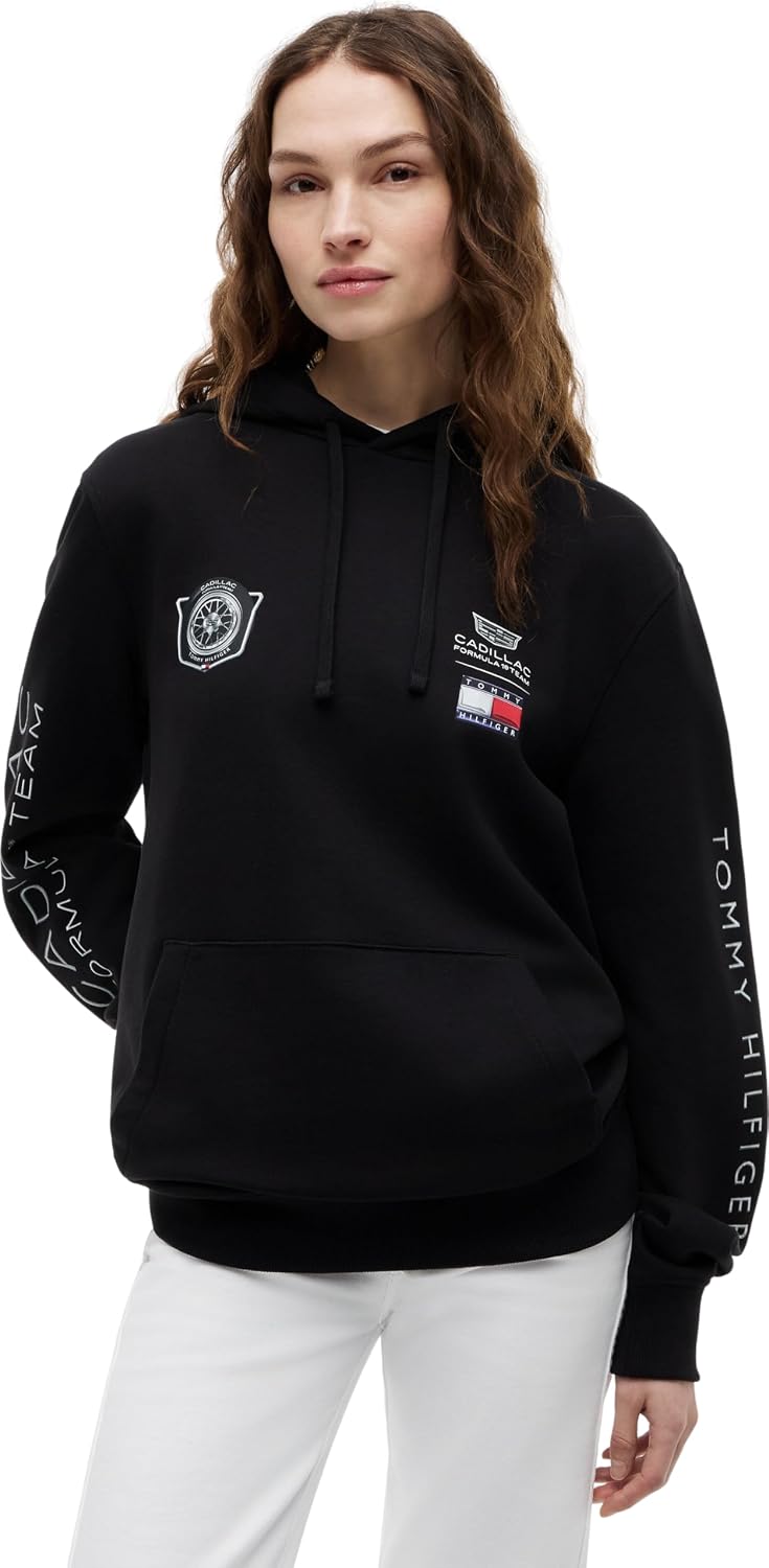 Detalle de Tommy Hilfiger Unisex Felpa con Cappuccio TH X Cadillac F1 Racing Graphic – Stampa sul Dorso