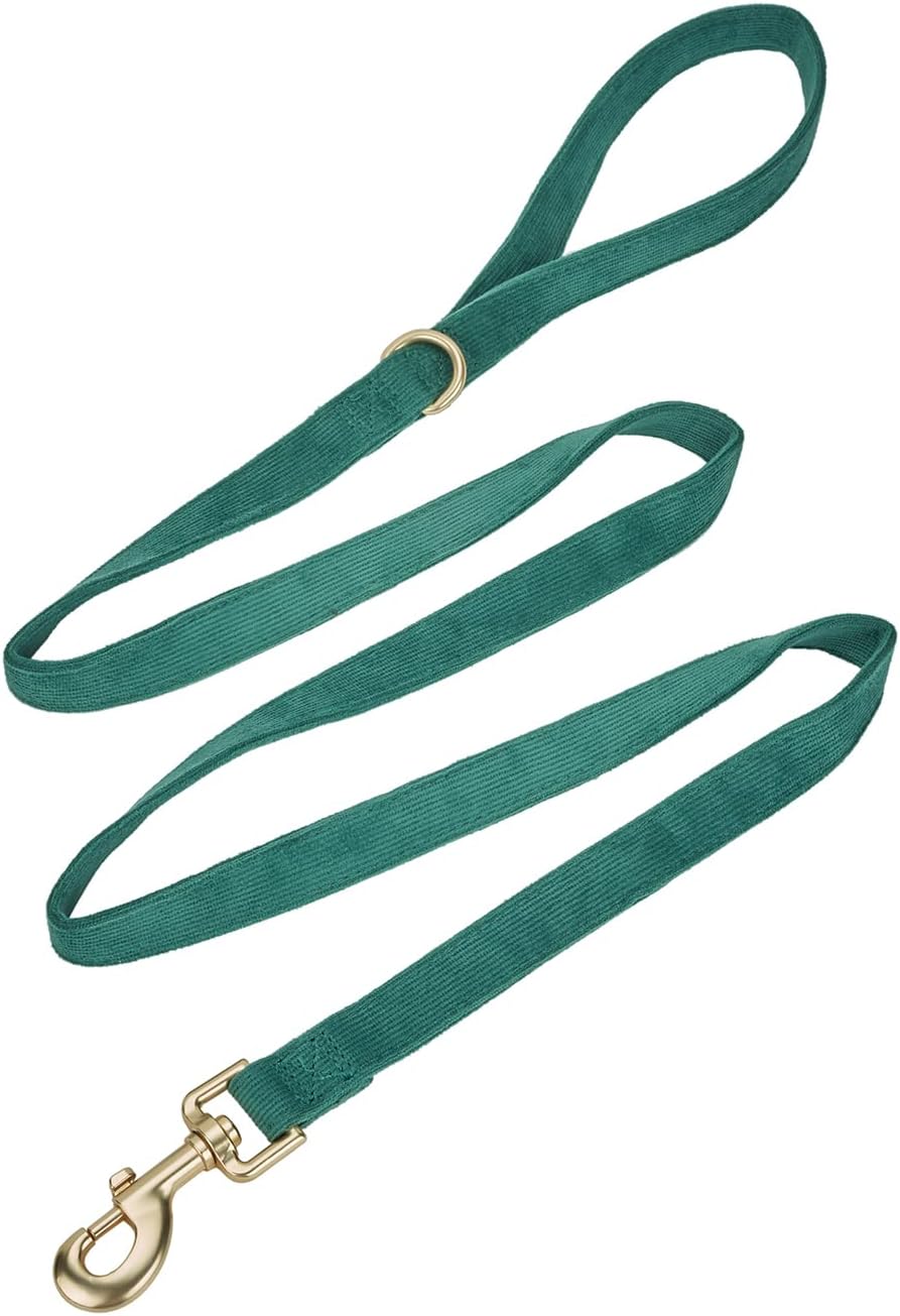 Thumbnail 5 de YUDOTE Dog Collar and Lead Set (Small) in soft corduroy with matching leash, Green