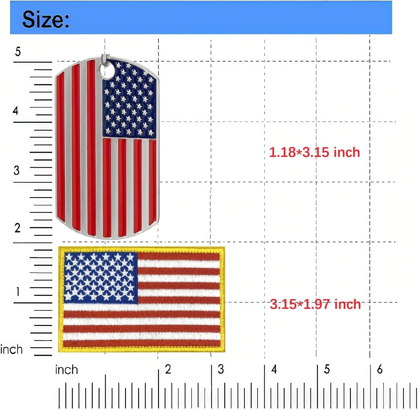Detalle de Walitefu American Flag Patches, 3.0 x 2.0 Inches