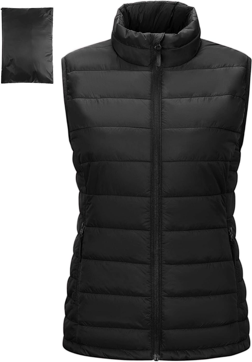 Outdoor Ventures Damen Steppweste packbar mit Stehkragen – leichte Hybrid-Übergangsweste fürs Wandern & Rad