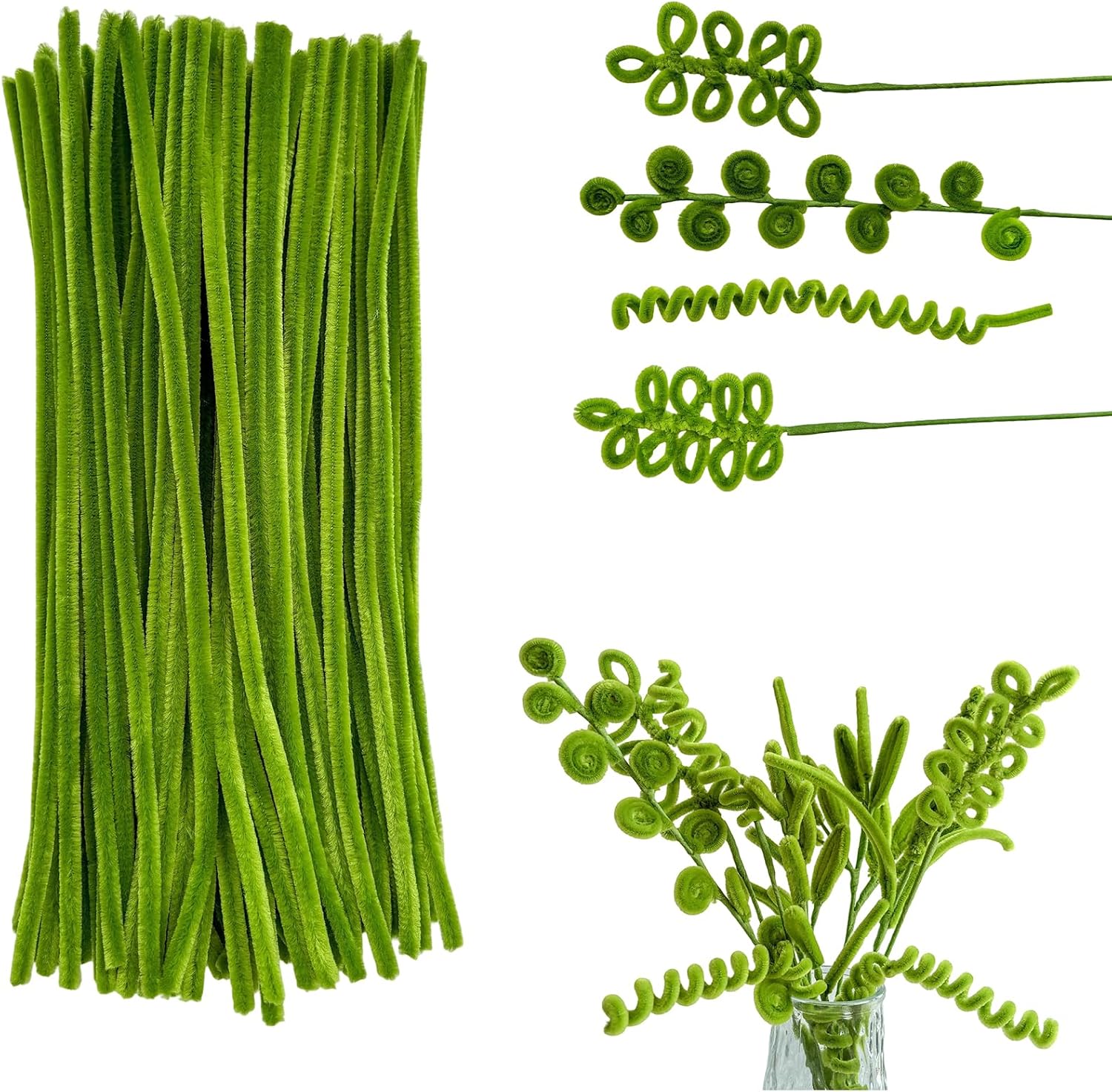 Green Pipe Cleaners, 300 Pieces