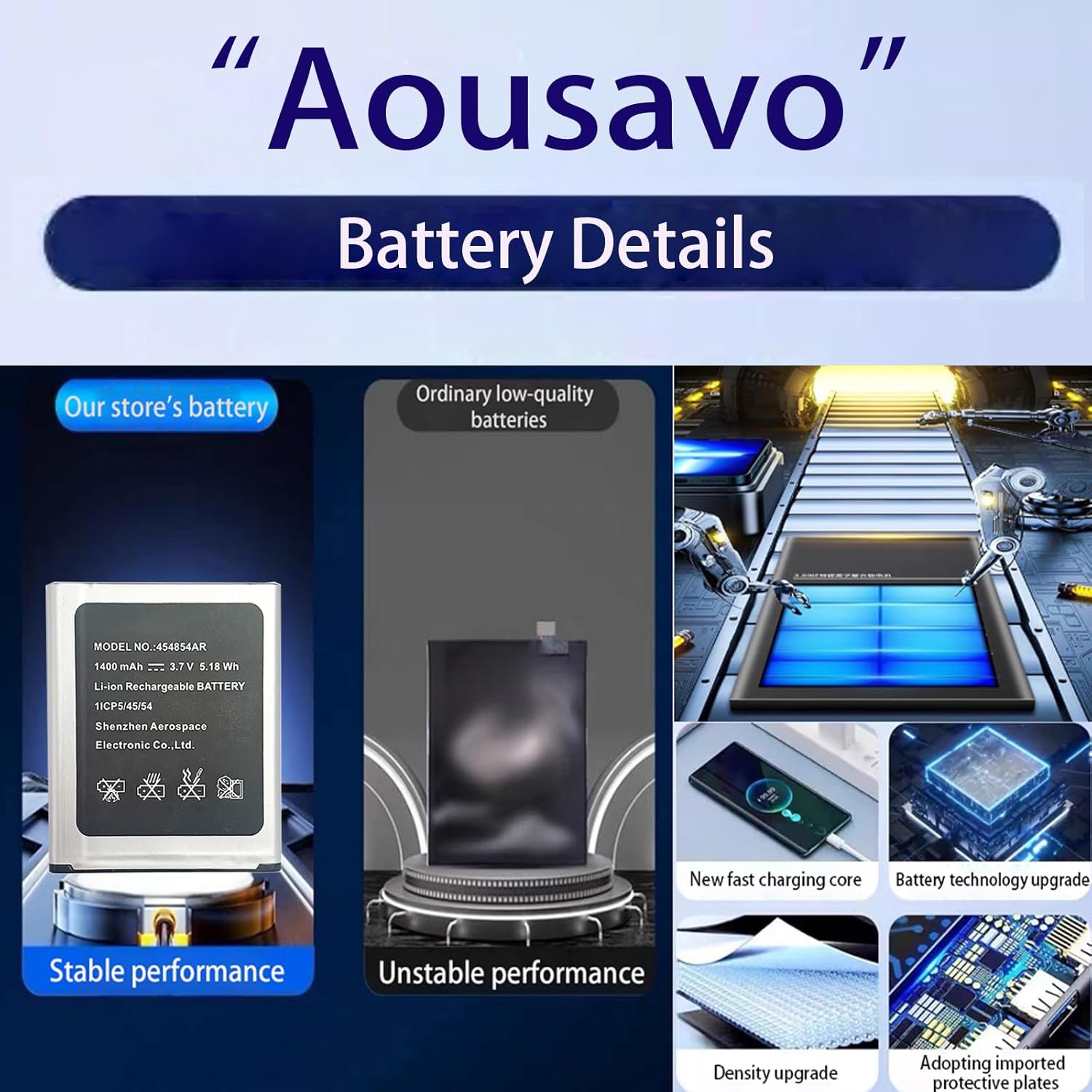 Thumbnail 4 de Aousavo 454854AR batteria di ricambio