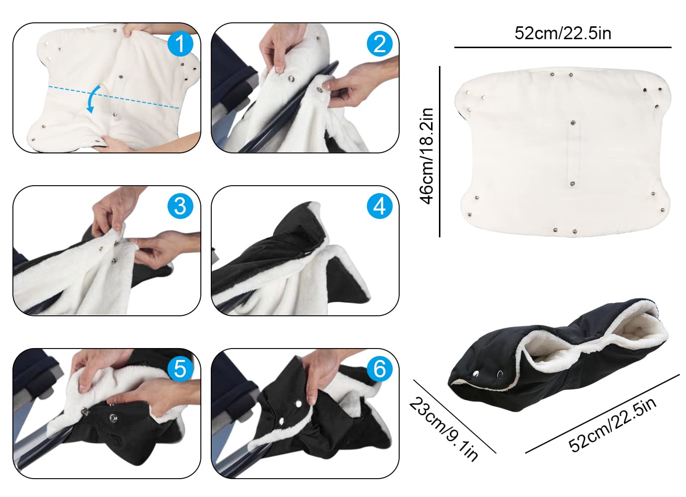 Thumbnail 4 de DIAOPROTECT Handwärmer für Kinderwagen – winddicht, wasserdicht