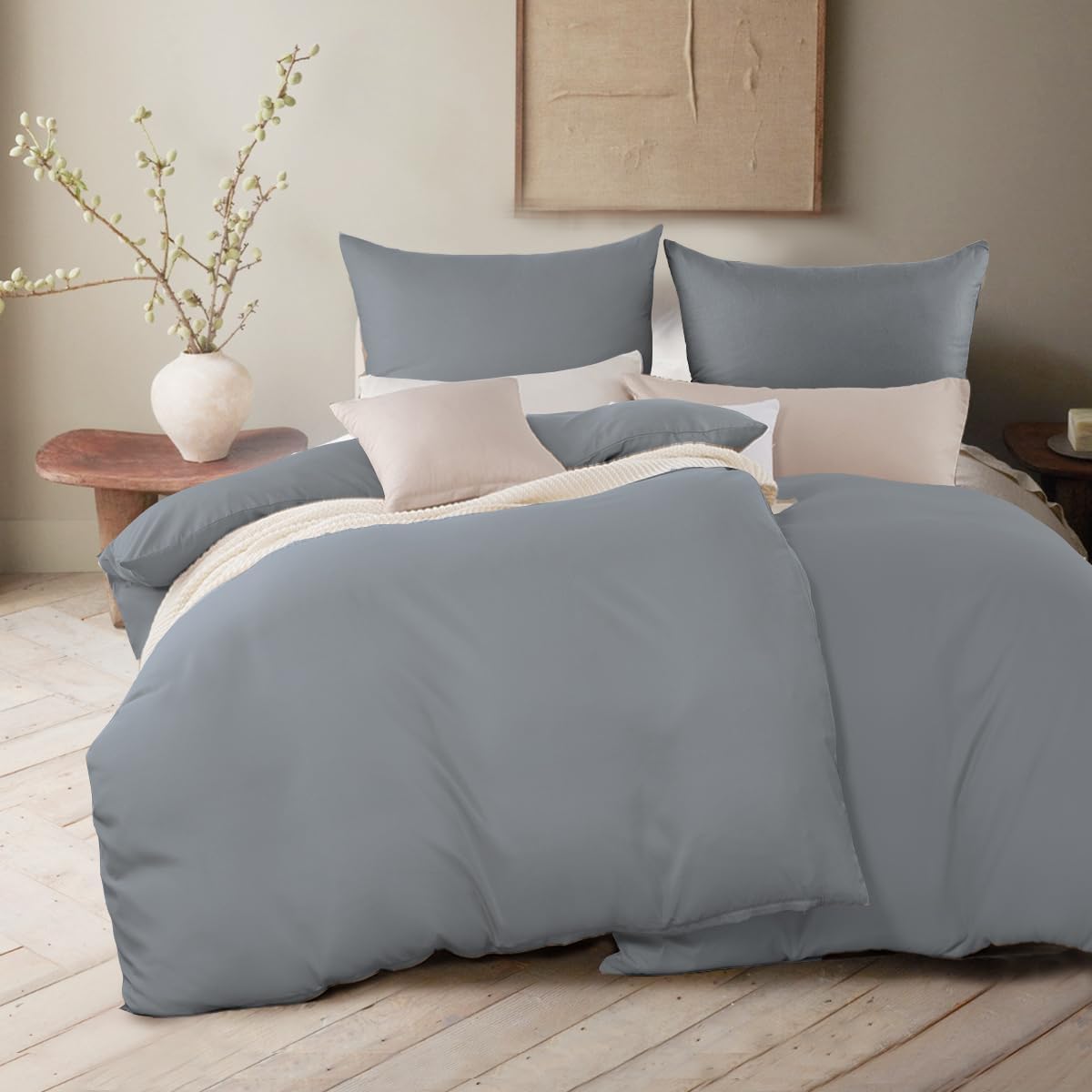 Detalle de Kissenbezug 40x60 2er Set Grau