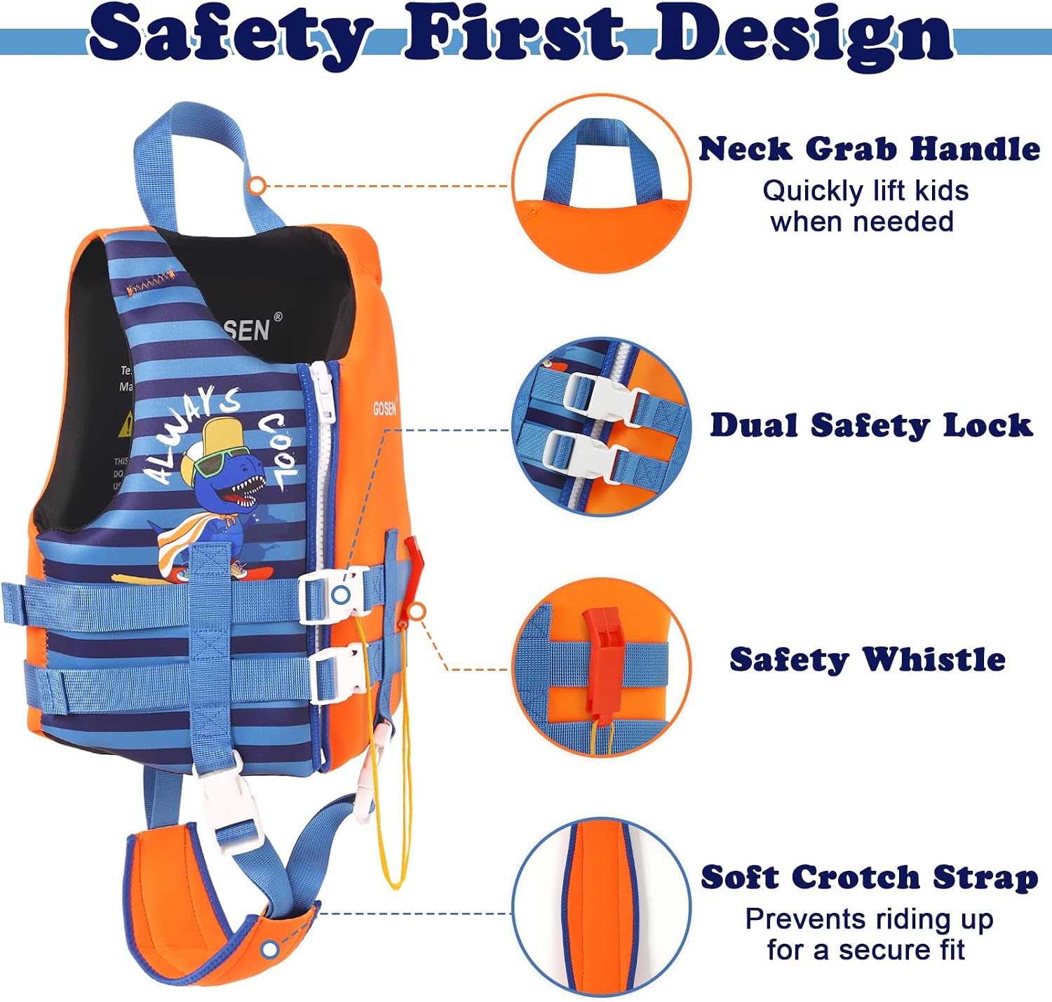 Thumbnail 1 de GOSEN Toddler Swim Vest: Safe, Buoyant Swim Jacket for 1–8 Years