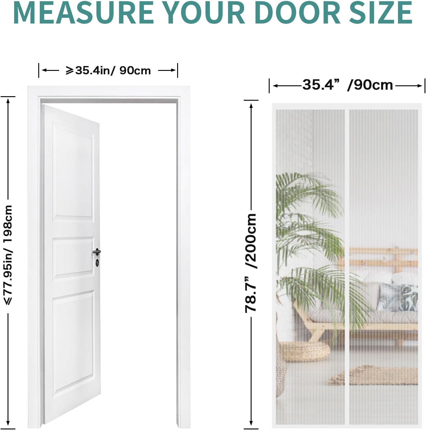 Detalle de Magnetic Door Screen 90 x 200 cm