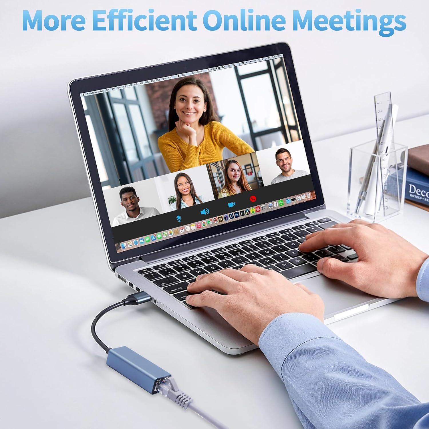 Detalle 2 de YIIFELL USB-C auf Ethernet Adapter – Gigabit-LAN für Mobilgeräte und Notebook