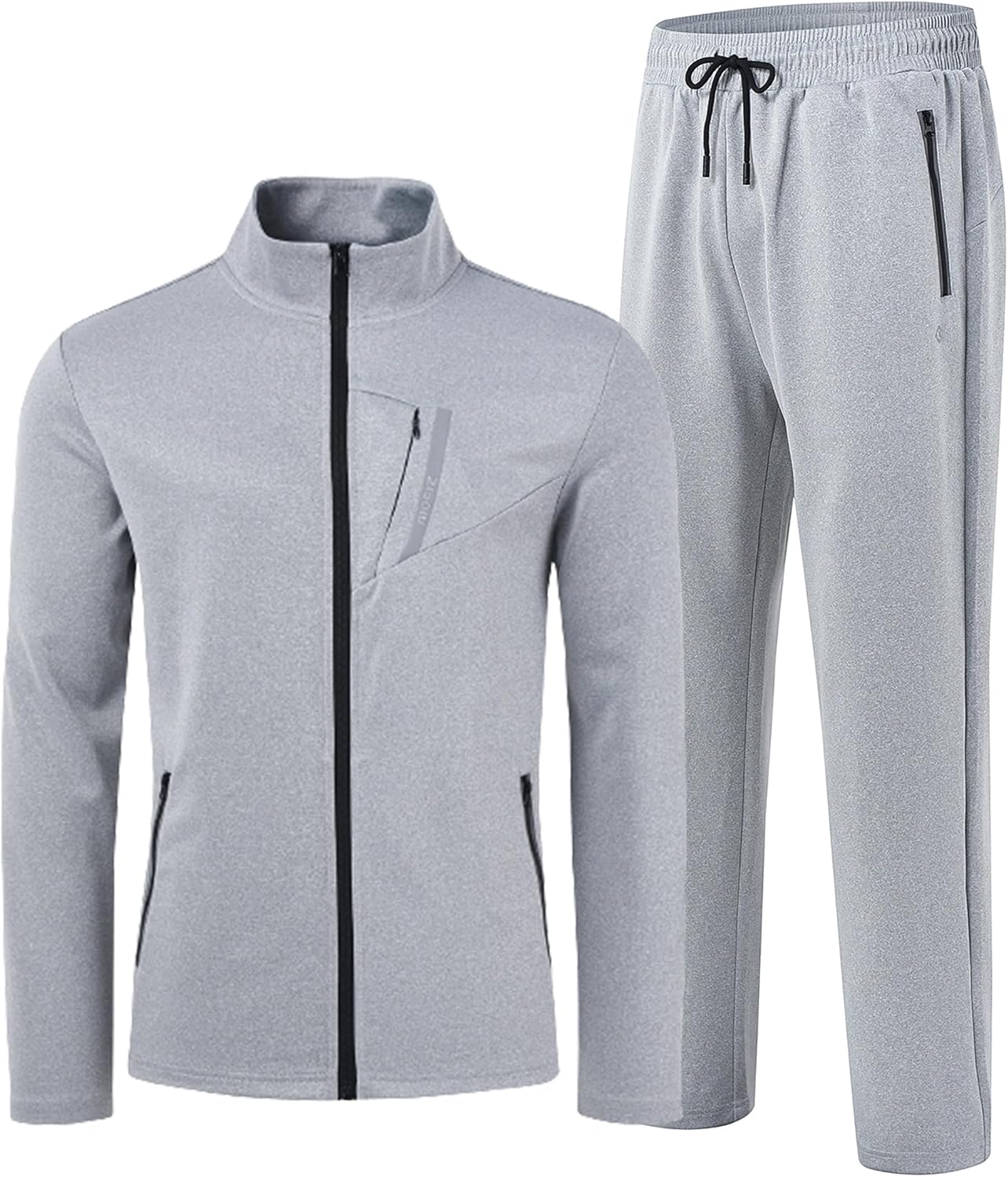 Detalle de AjezMax trainingspak voor heren met ritssluiting, licht polyester en zakken