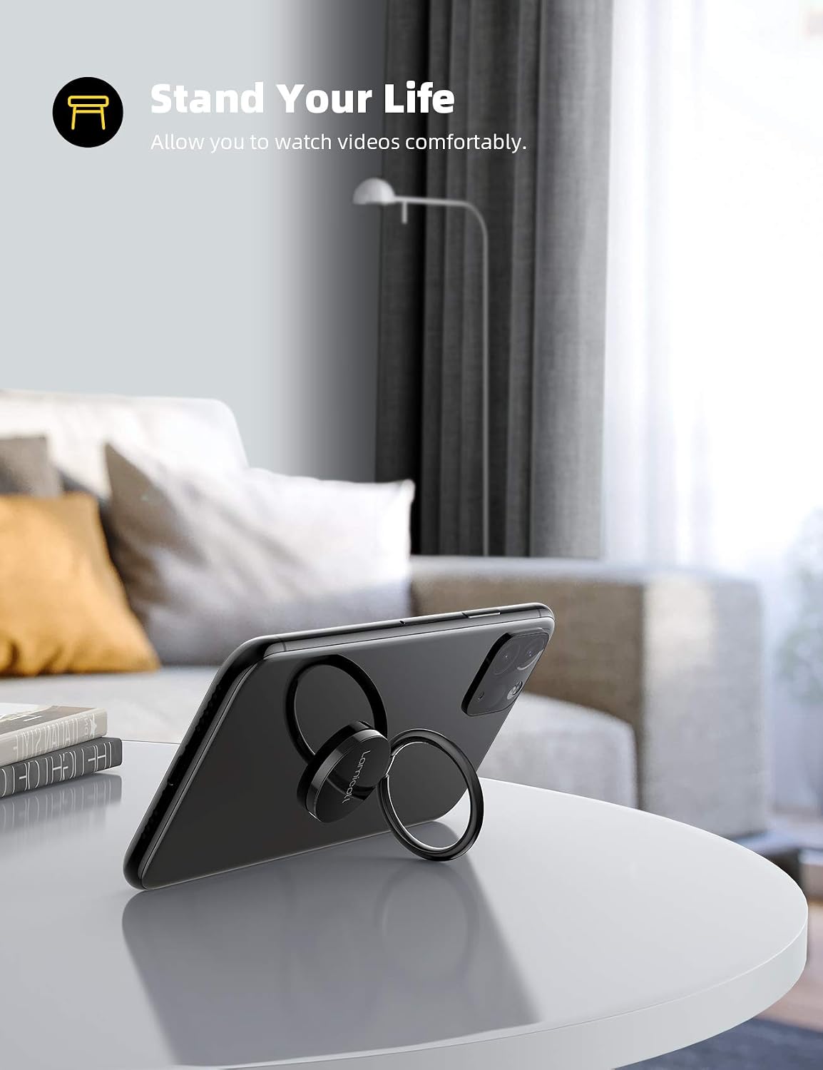 Detalle 2 de Lamicall Phone Ring Holder 360° adjustable grip