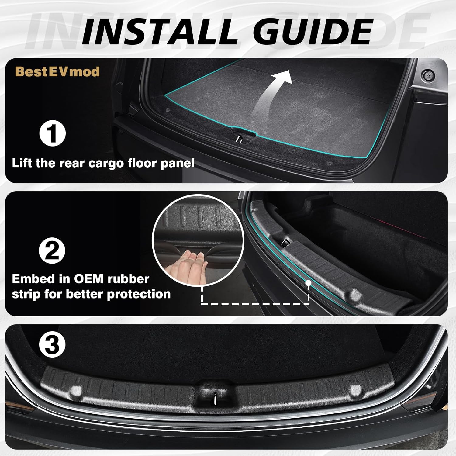 Detalle 2 de BestEvMod 2026 Tesla Model Y rear bumper protector