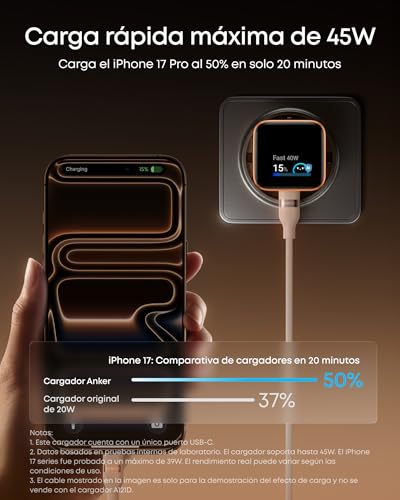 Thumbnail 2 de Anker Nano Cargador USB-C inteligente 45 W con reconocimiento para iPhone
