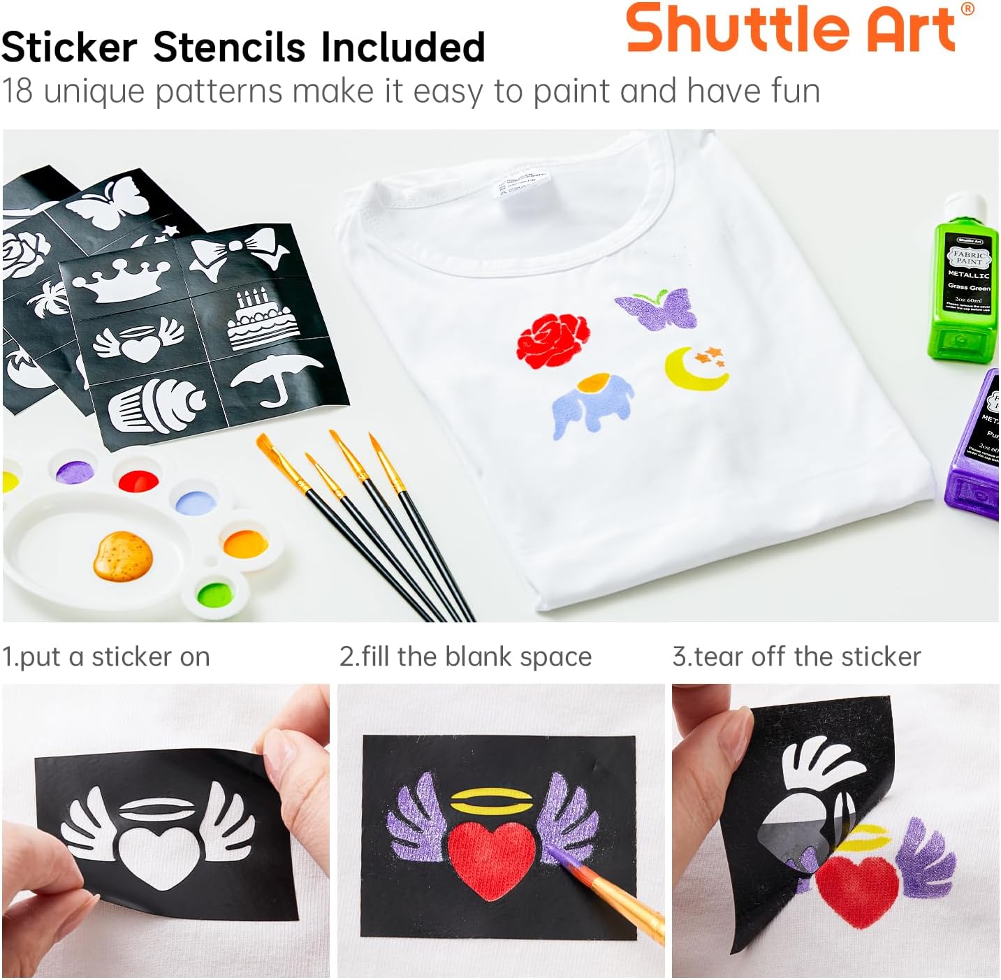 Detalle 2 de Shuttle Art Textilfarben Set 30 Farben