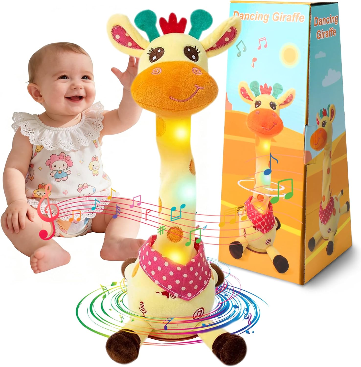 Detalle de MIAODAM Dancing Talking Giraffe Plush Toy