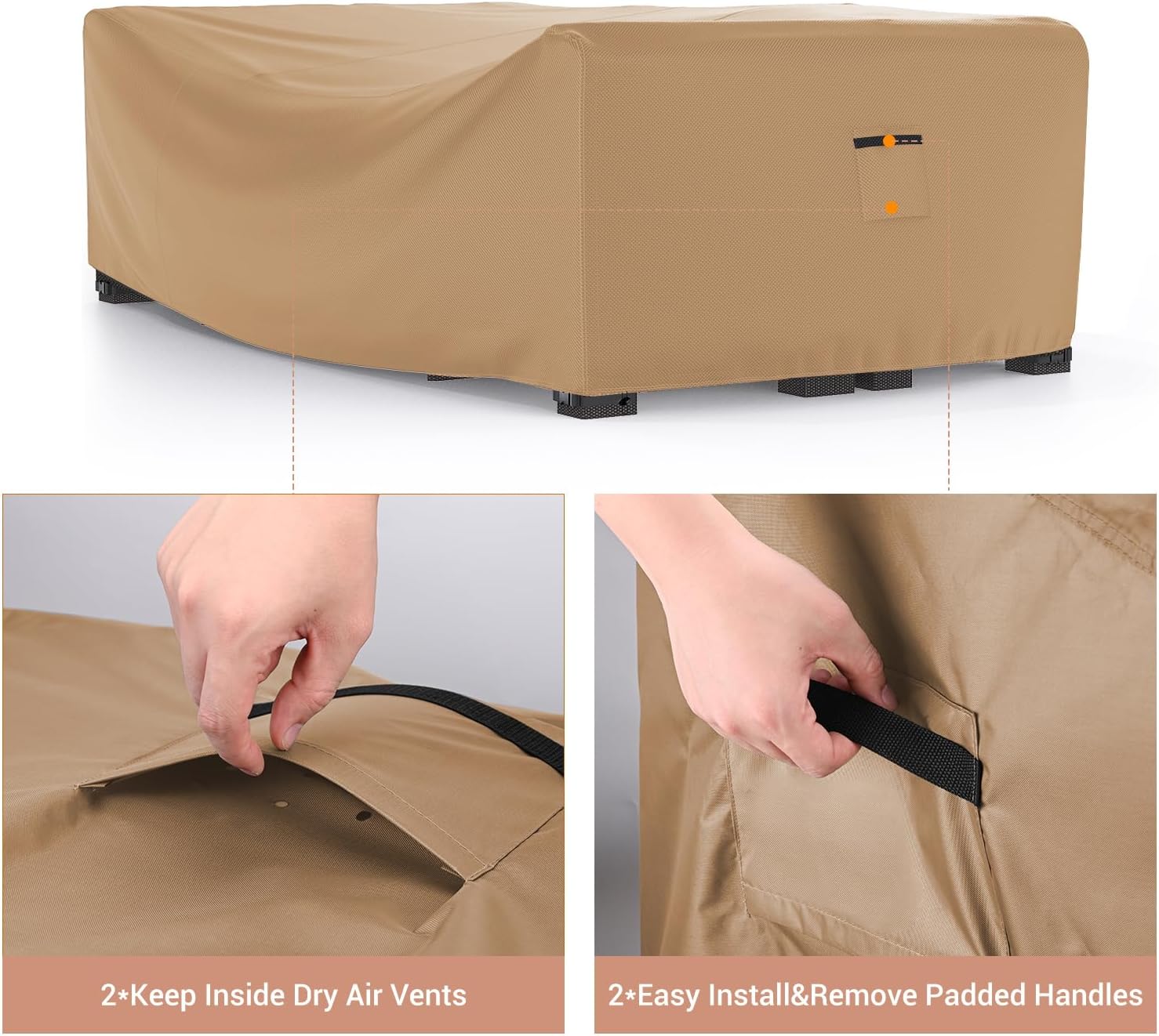 Detalle de Mrrihand Patio Furniture Cover 108"L x 82"W x 28"H