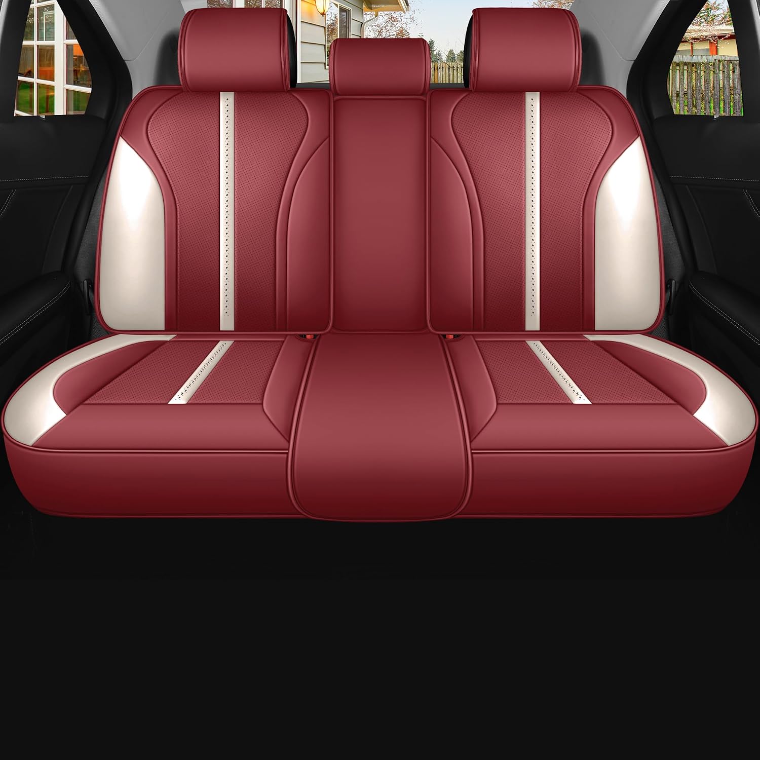 Detalle de Menifomory Seat Covers R-Red+White 13pcs