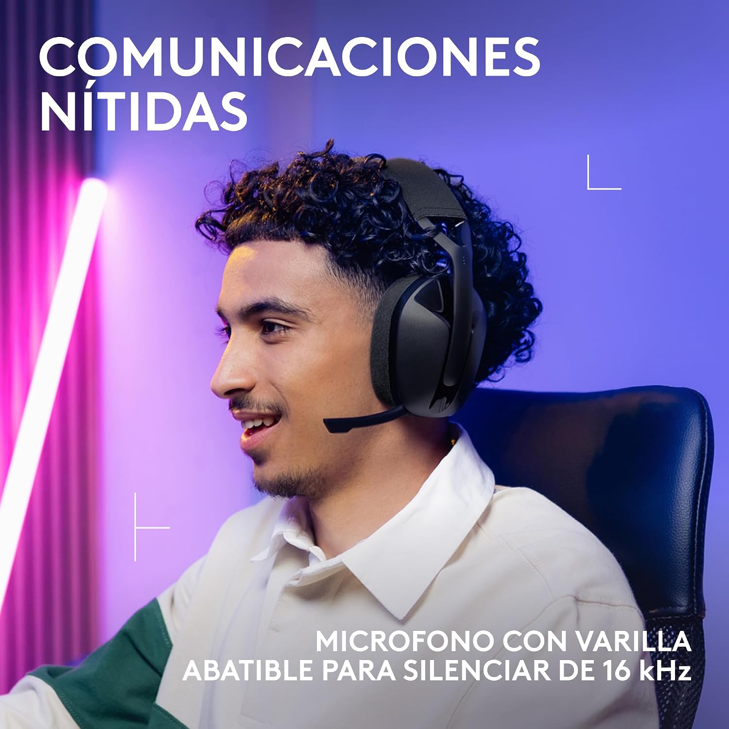 Detalle de Logitech G G321 Lightspeed: Auriculares inalámbricos para gaming con micrófono abatible