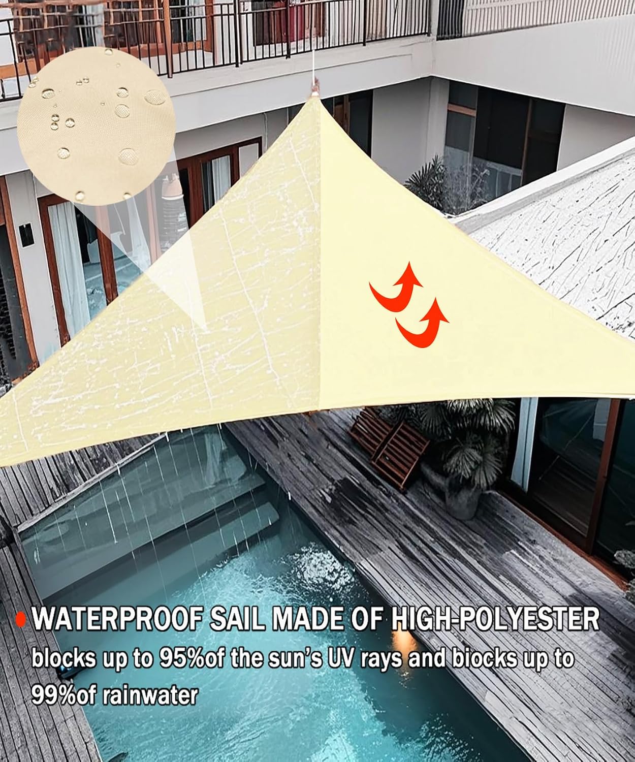 Thumbnail 3 de FXOIIK 3x3x3m Triangular UV Shade Sail