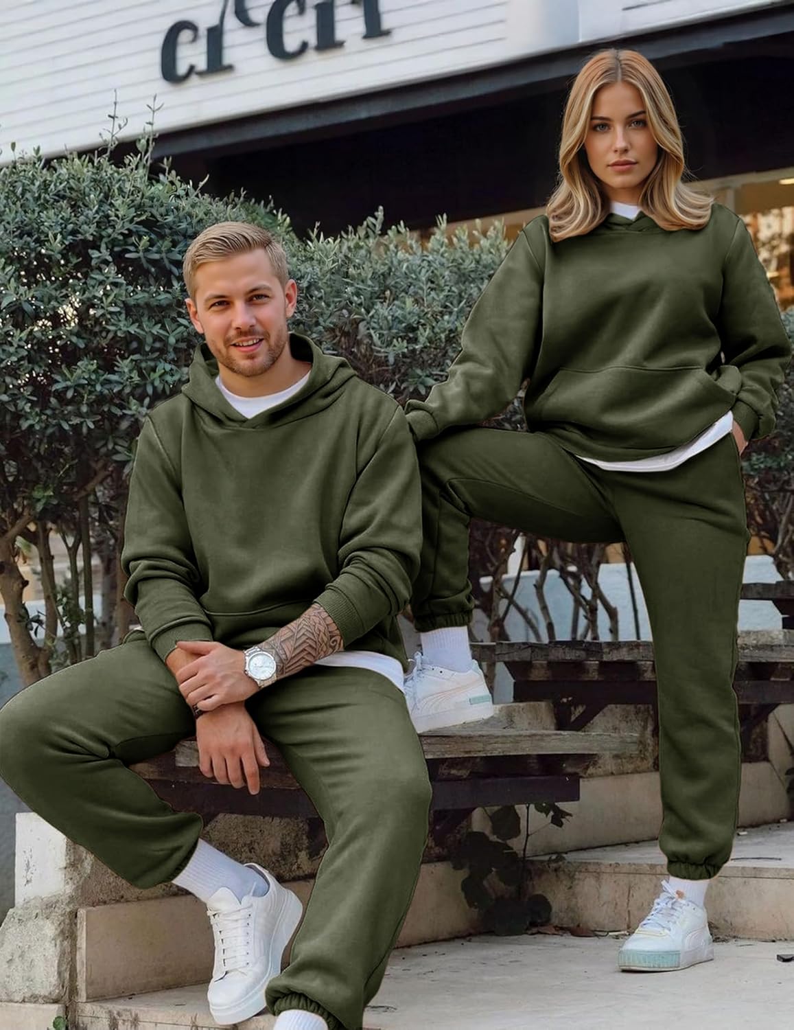 Thumbnail 3 de JMIERR Men's 2 Piece Hoodie Sweatshirt & Jogger Sweatpants Set