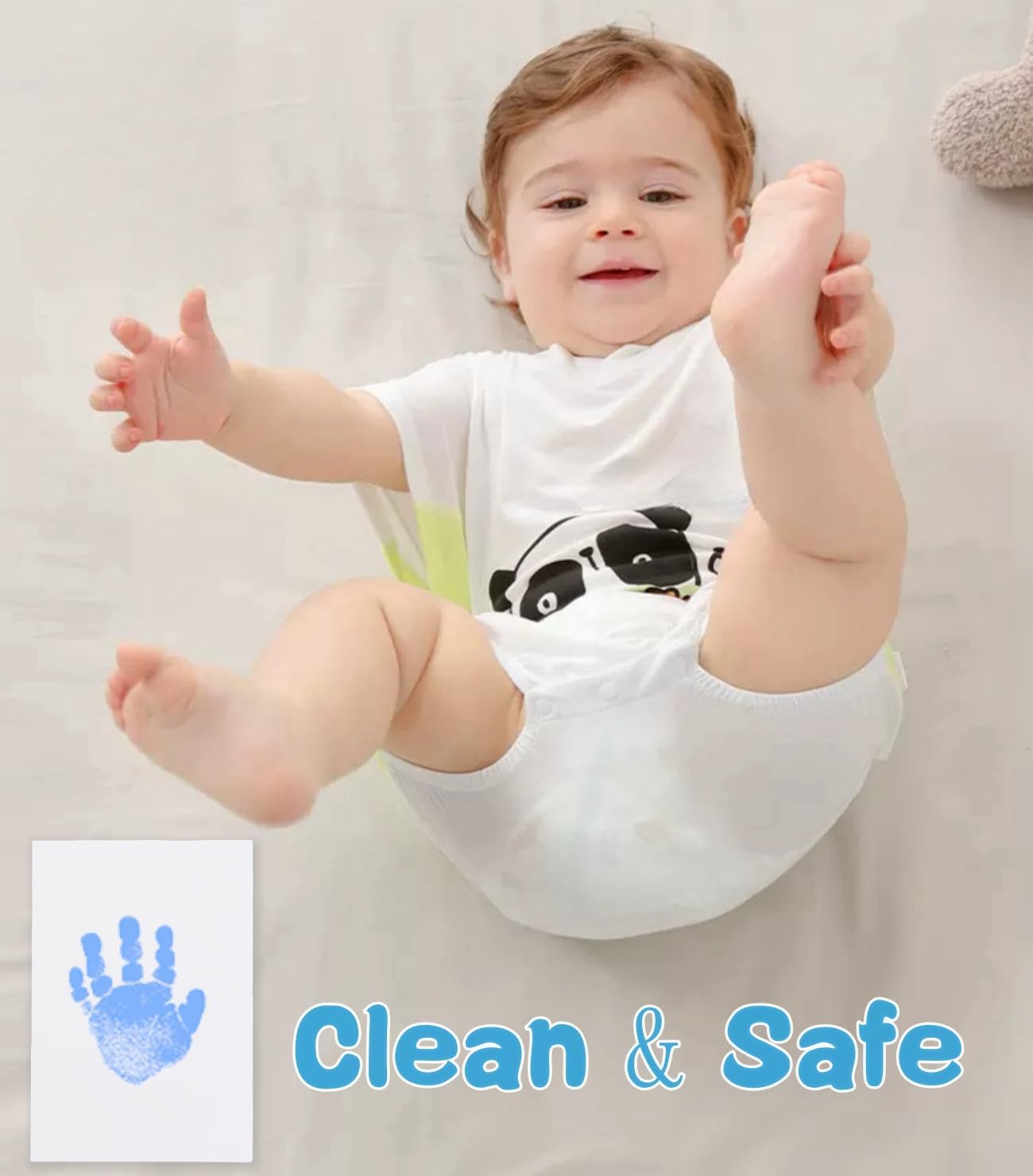 Thumbnail 2 de Zemiu Baby Handprint and Footprint XL Size Kit – 2 Clean-Touch Ink Pads, 6 Imprint Cards (Blue)