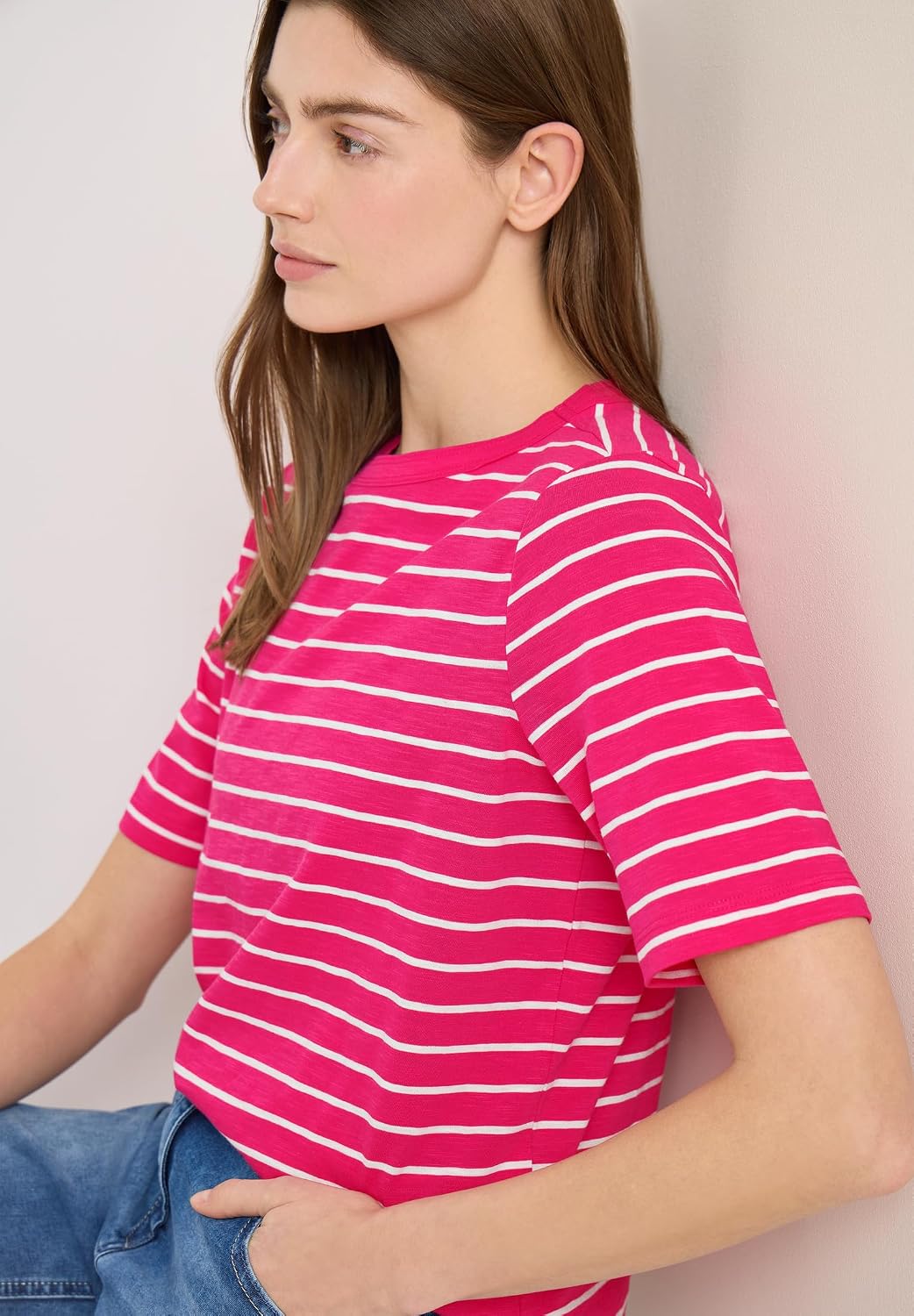 Detalle de Cecil 3229999 T-Shirt à Rayures Femme – Lot de 1
