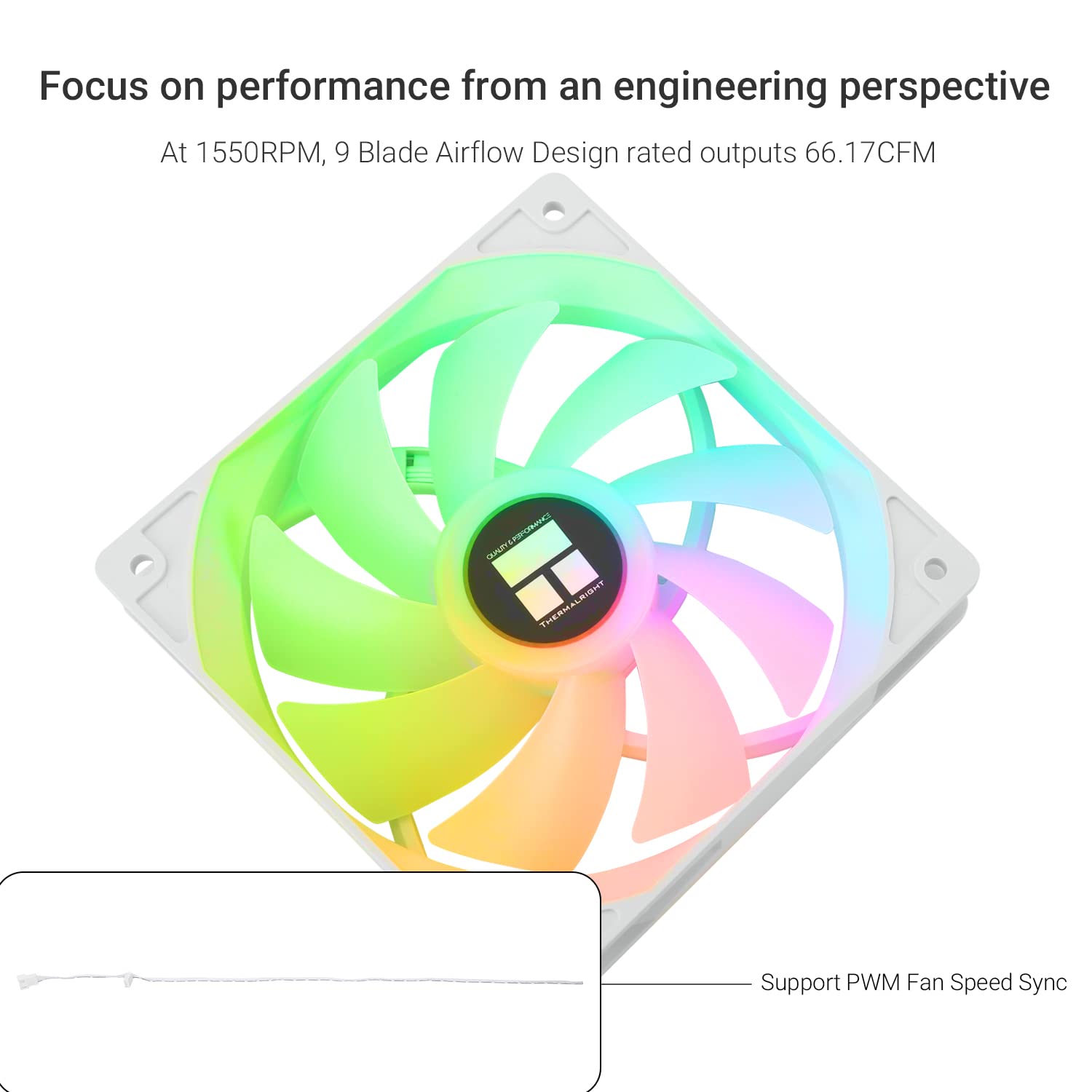Detalle 2 de Thermalright TL-C12CW-S 120mm ARGB PWM Fan review: solid micro-forcing for case and CPU cooling
