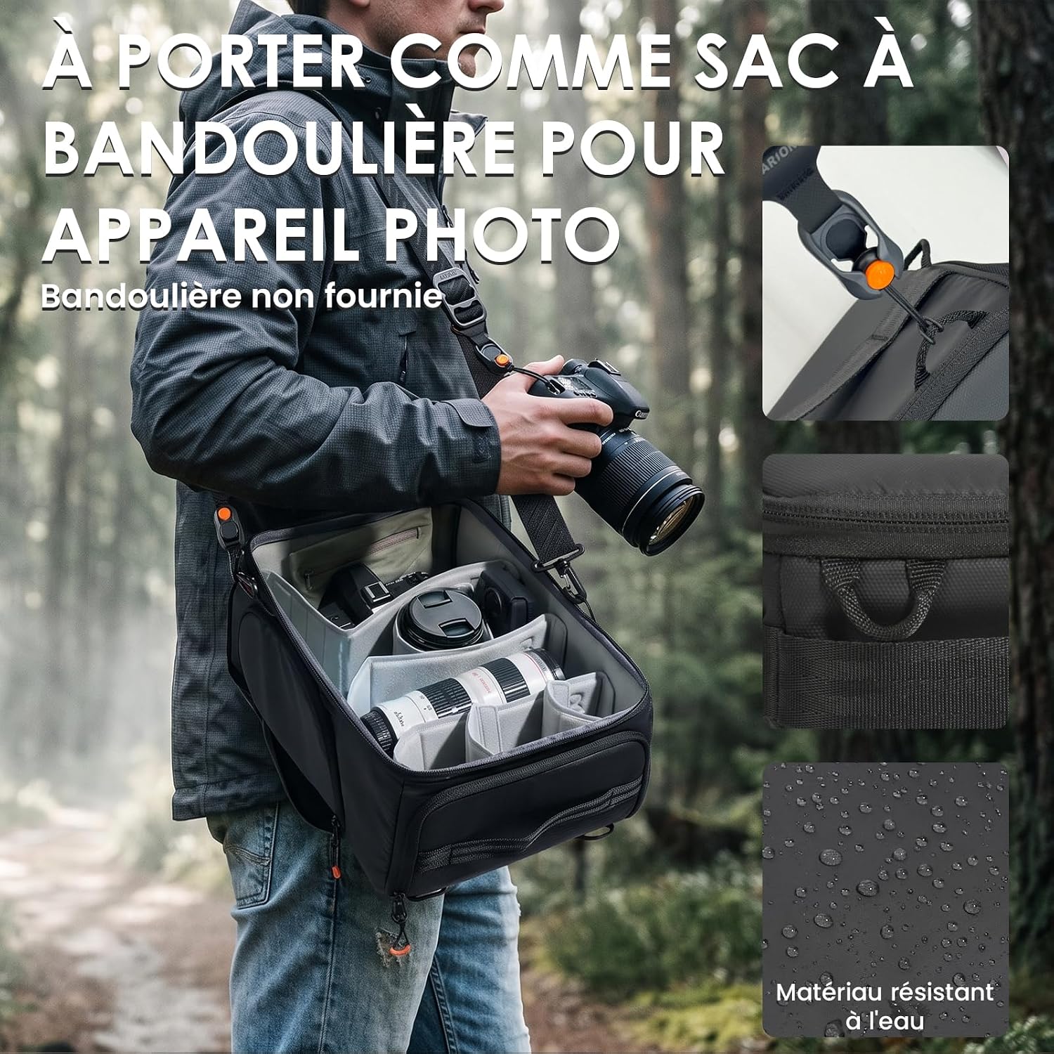 Detalle de TARION Insert pour Sac Appareil Photo – Design modulable, protection renforcée et utilisation 2 en 1