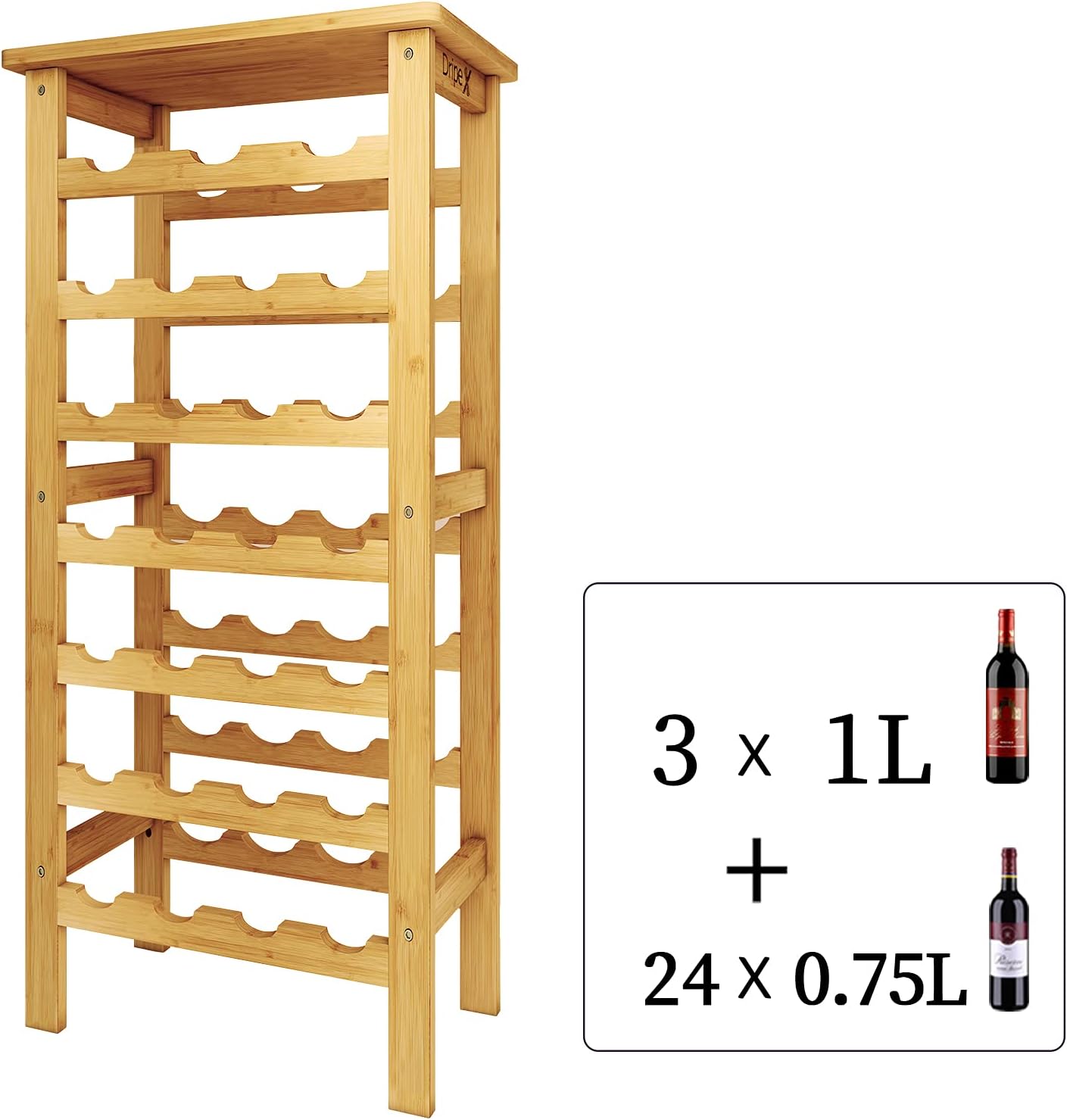 Thumbnail 1 de Dripex casier à vin bambou 47x29x102 cm