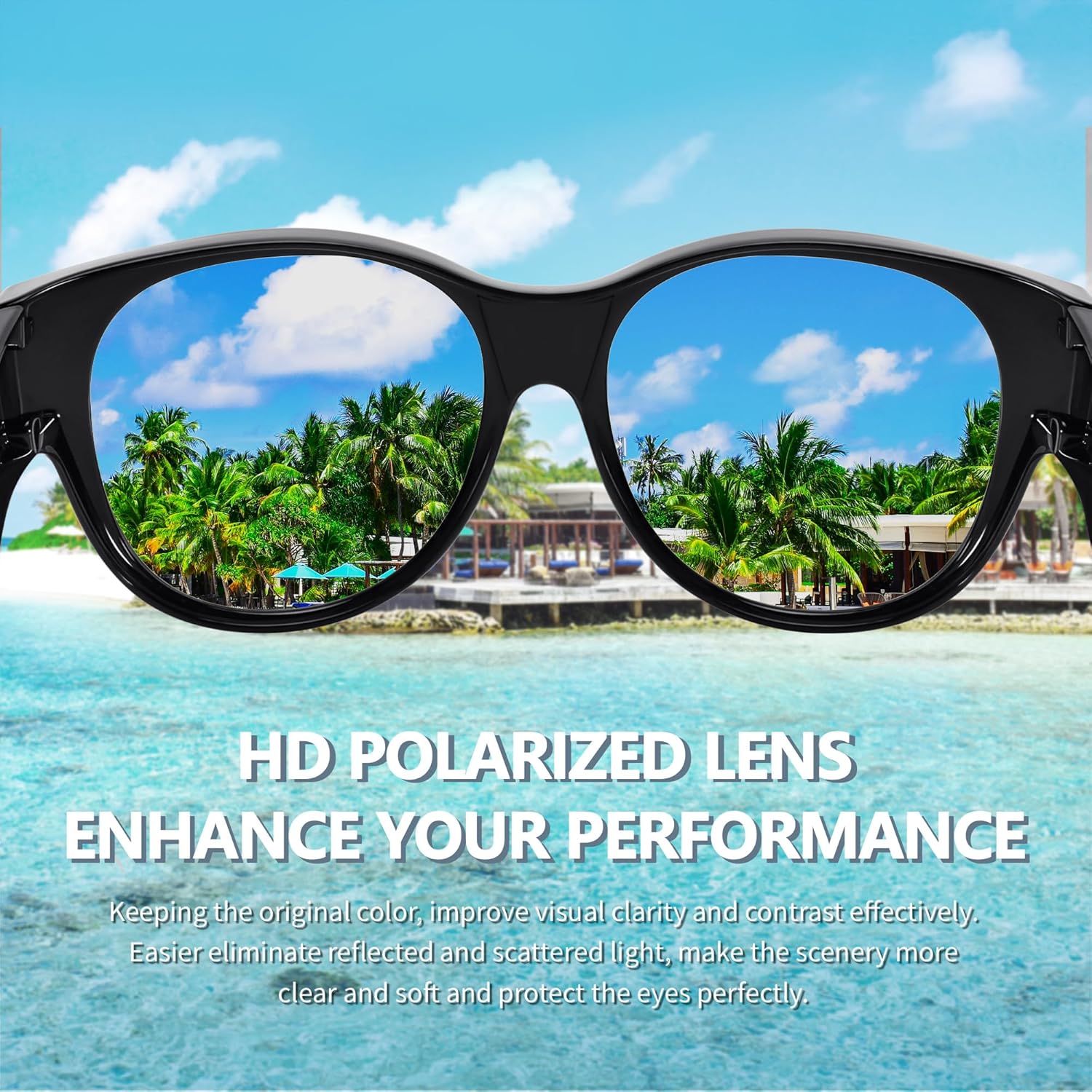 Thumbnail 5 de URUMQI Überzieh-Sonnenbrille über Normalbrille mit UV400- und Polarisationsschutz (grau)