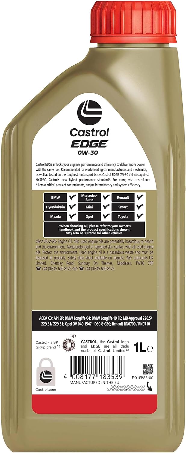 Thumbnail 1 de Castrol EDGE 0W-30, 1L : protection avancée pour moteurs modernes