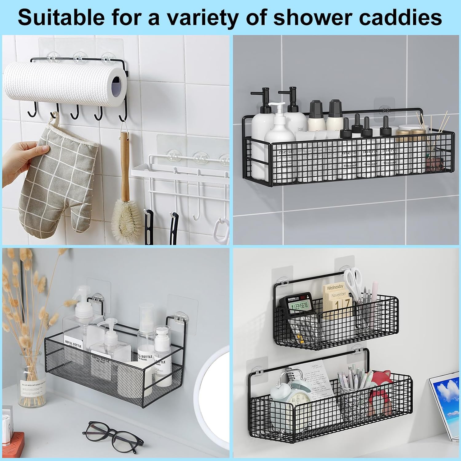 Detalle de vivinin 21NXGG0001 Shower Caddy Adhesive Replacements, 15 Pack, 3 Sizes