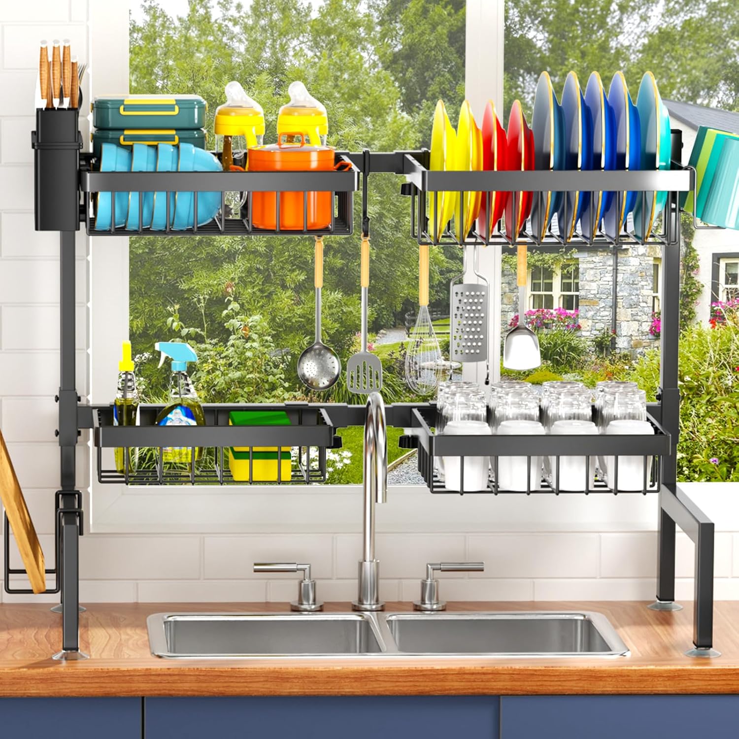 Thumbnail 6 de YKLSLH Over-the-Sink Dish Drying Rack 24.8–35.4" 🧽