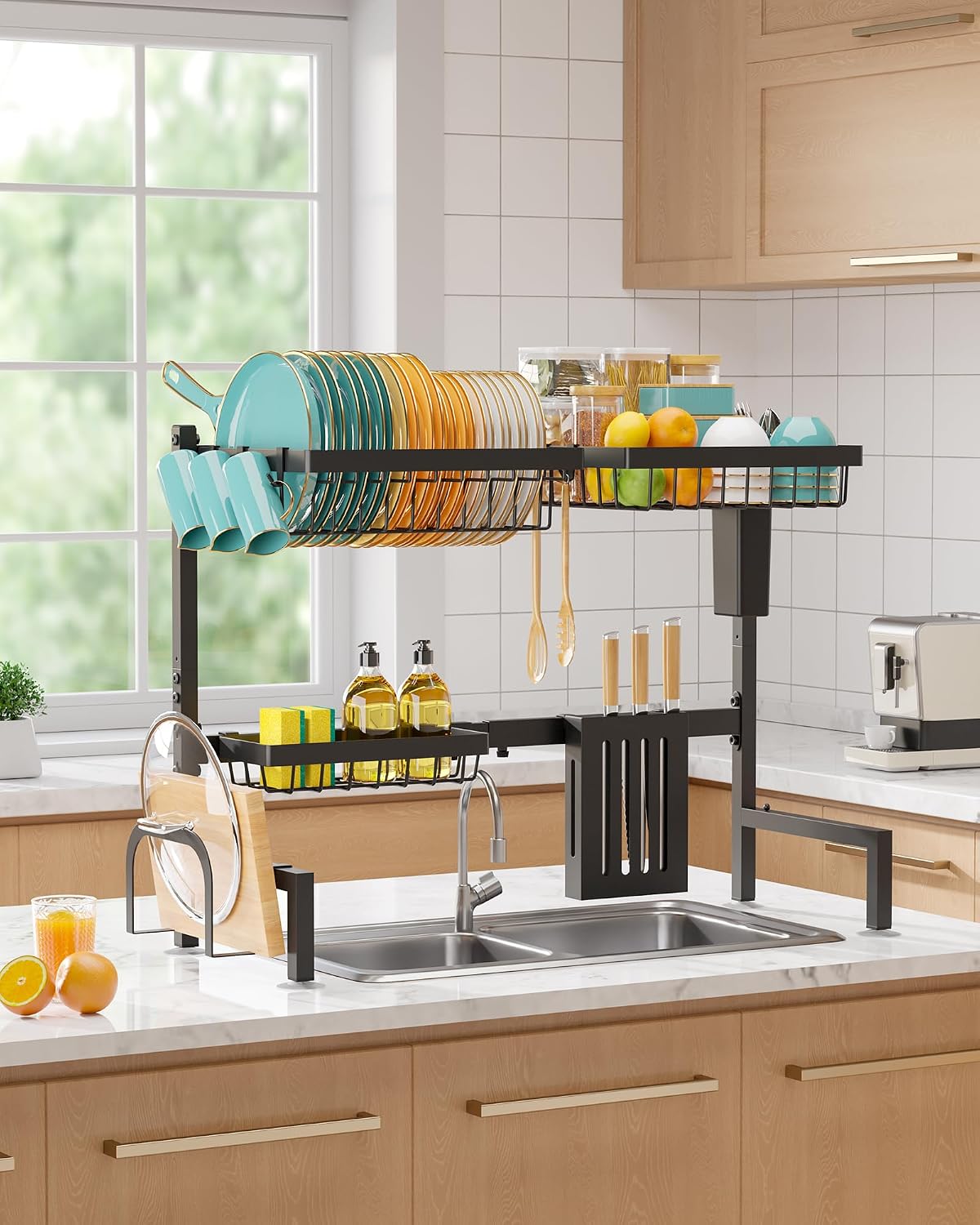 Thumbnail 6 de Sakugi CA654 Over-the-Sink Dish Drying Rack, Adjustable Stainless Steel, Black