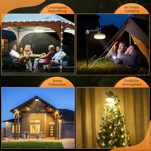 Thumbnail 6 de Yizhet 10m Camping Lichterkette Olivgrün – vielseitige LED-Beleuchtung für draußen
