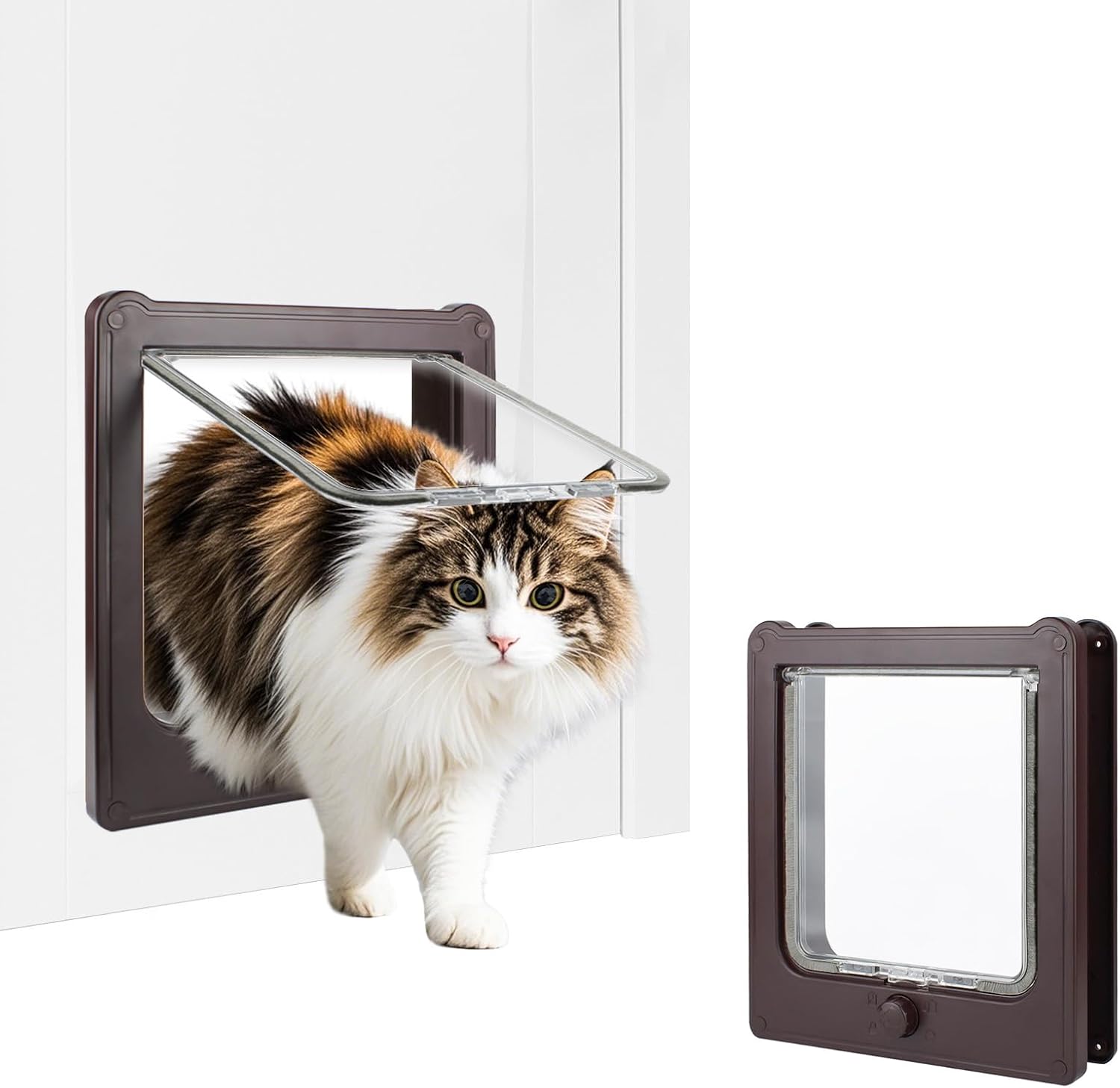 Thumbnail 5 de PETLESO Katzenklappe mit 4-Wege-Magnet-Verschluss (leise, wind- und regendicht) für Türen – weiß
