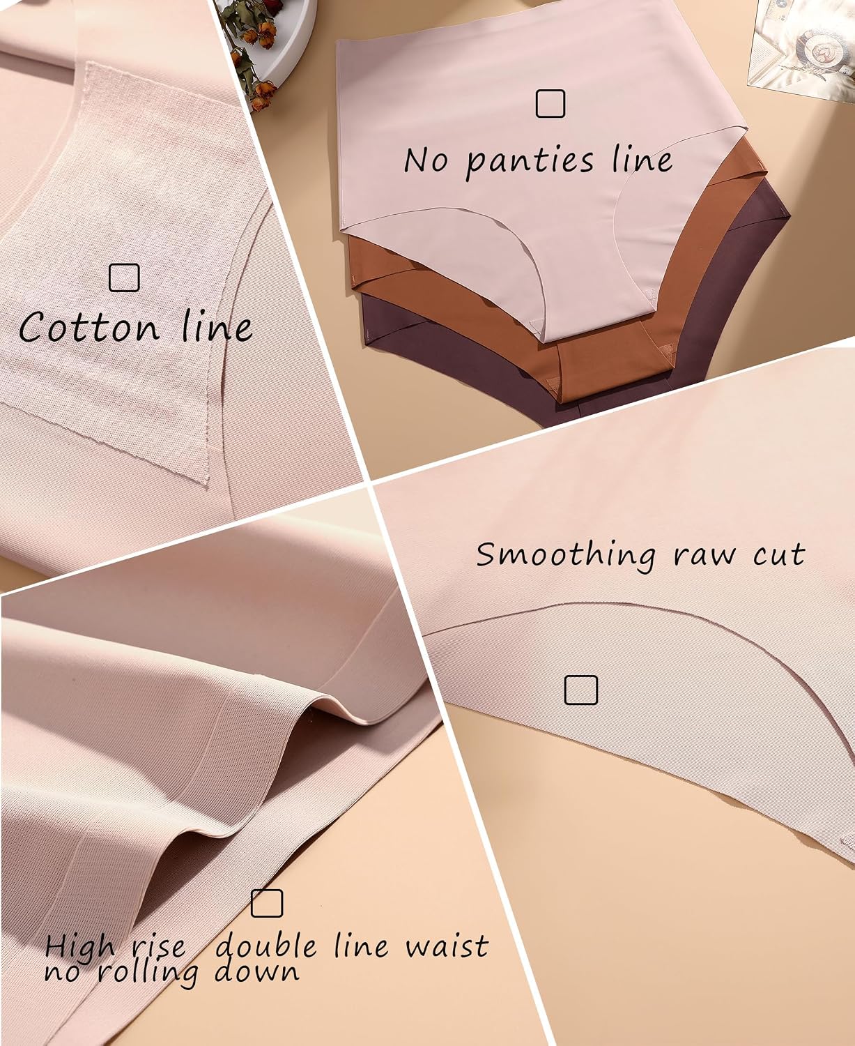 Thumbnail 6 de ALL OF SHE 5er Pack High-Waisted nahtlose Unterhosen Damen (Slip, Hipster) – bequem für jeden Tag