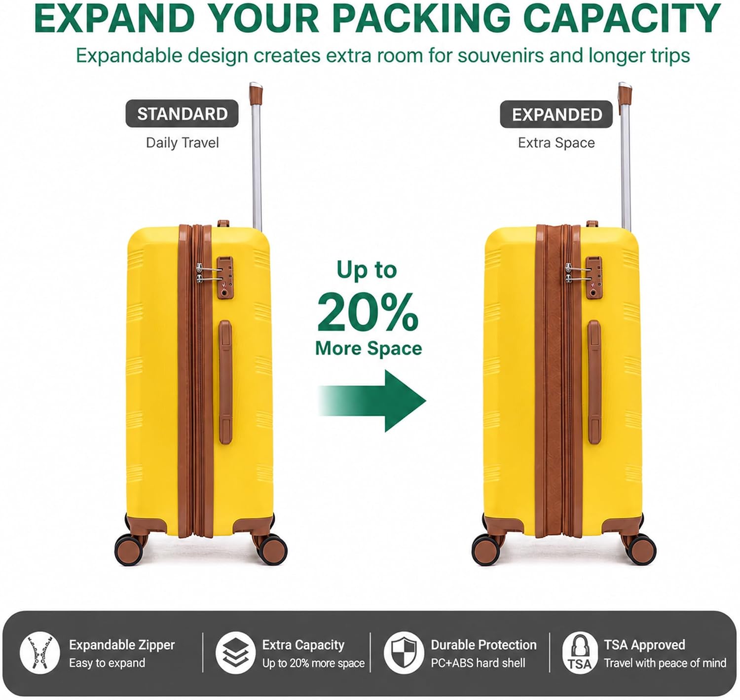 Detalle 2 de CONCEPTEN Carry-On Luggage 20-Inch
