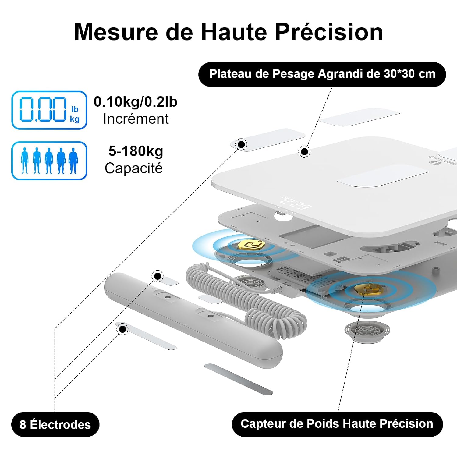 Detalle 2 de Balance connectée à impédancemètre 18 indicateurs