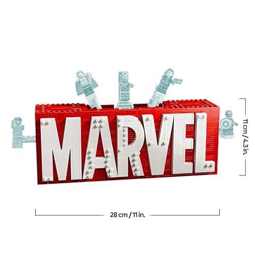Thumbnail 7 de LEGO Marvel Logo e Minifigure: set 76313, il logo Marvel con 5 leggende Avengers in 3D