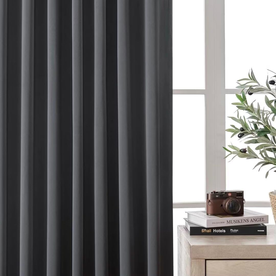 Thumbnail 6 de Joydeco GD861 RBT Blackout Curtains, 108-Inch Dark Gray Polyester, 2 Panels