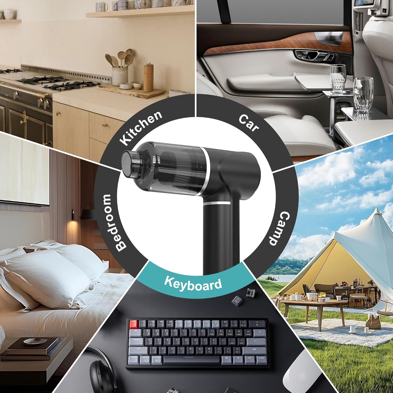 Thumbnail 6 de Piarhlie Handstaubsauger Akku Kabellos 30kPa – Kompakter 4-in-1 Mini-Staubsauger für Auto, Büro und Zuhause
