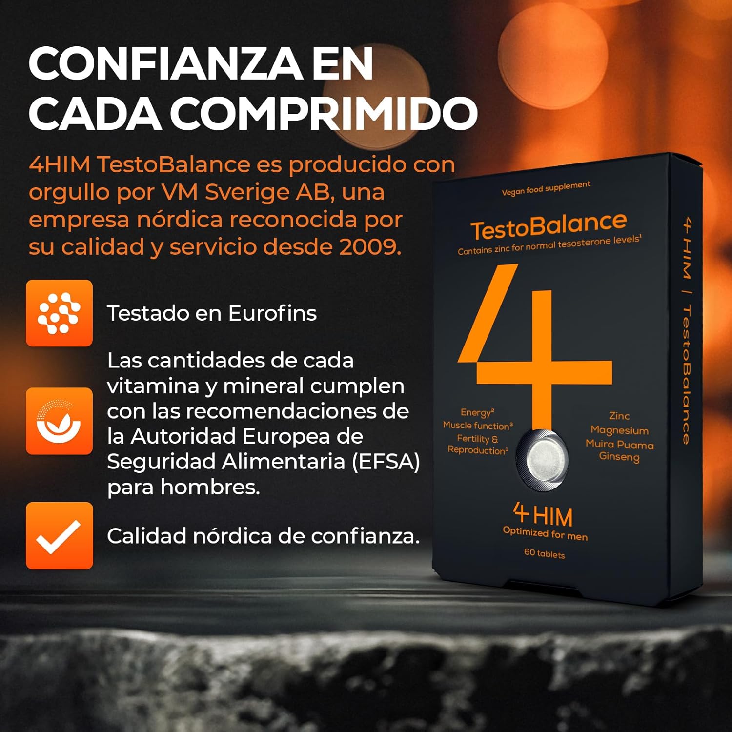 Thumbnail 6 de 4 HIM TestoBalance - Vitalidad y Fuerza con Zinc, Magnesio y Ginseng 💪