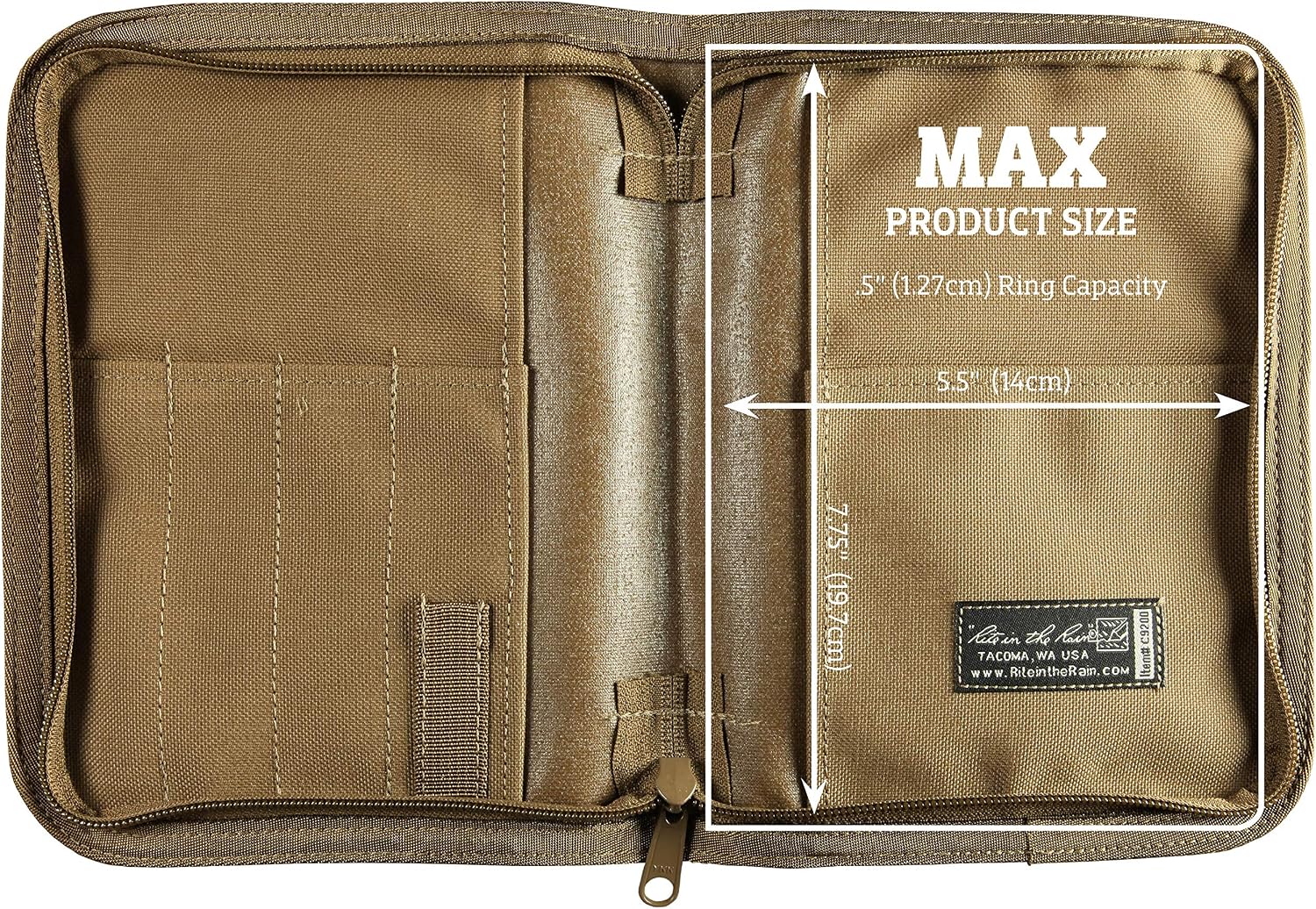 Detalle de Rite in the Rain C9200 ringmaphoes van Cordura, weerbestendig met opbergvakken